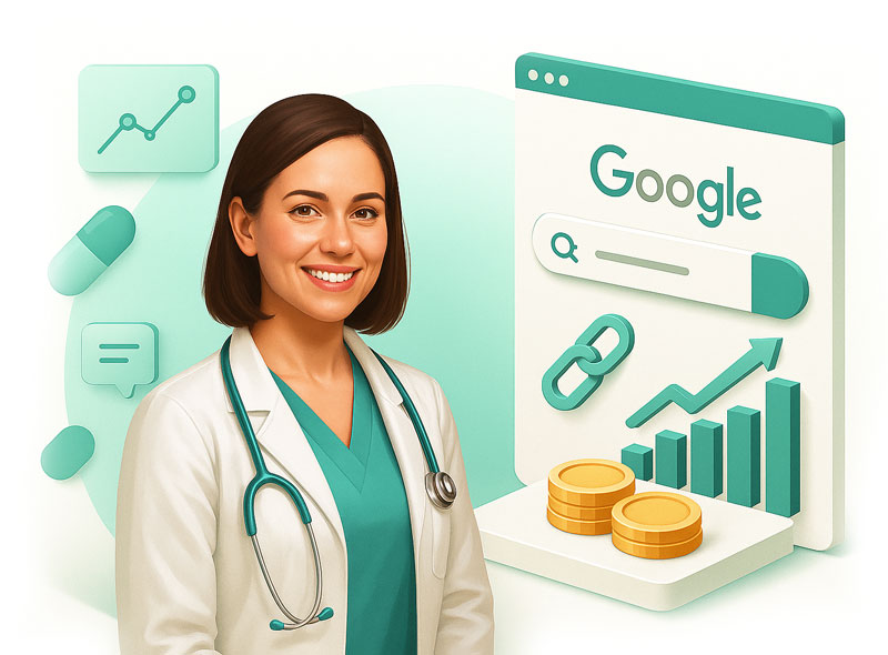 اینفوگرافیک سئو سایت پزشکی و افزایش جذب بیمار از گوگل با رشد ترافیک ارگانیک